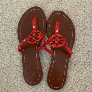 Tory Burch Red Small Logo Sandal